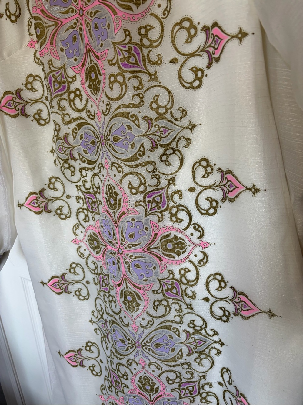 1960s / 1970s Vintage Alfred Shaheen Maxi Dress, Sheer and Metallic - Picture 11 of 17